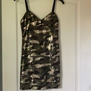 TopShop camo sequin dress